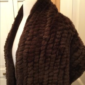 Sheared fur wrap with pockets. Not faux!
